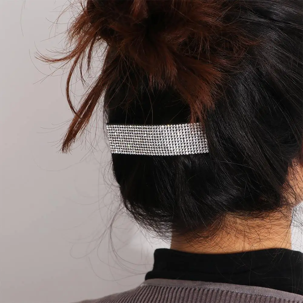 

Headwear Sweet For Girls Barrettes Rectangle Rhinestone Women Hair Clips Crystal Hair Pins Korean Style Barrettes