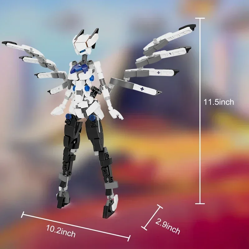 IDEA Series Creative Angel Machine Робот Строительные блоки MOC Девушка Банни Мех Сборка Модель