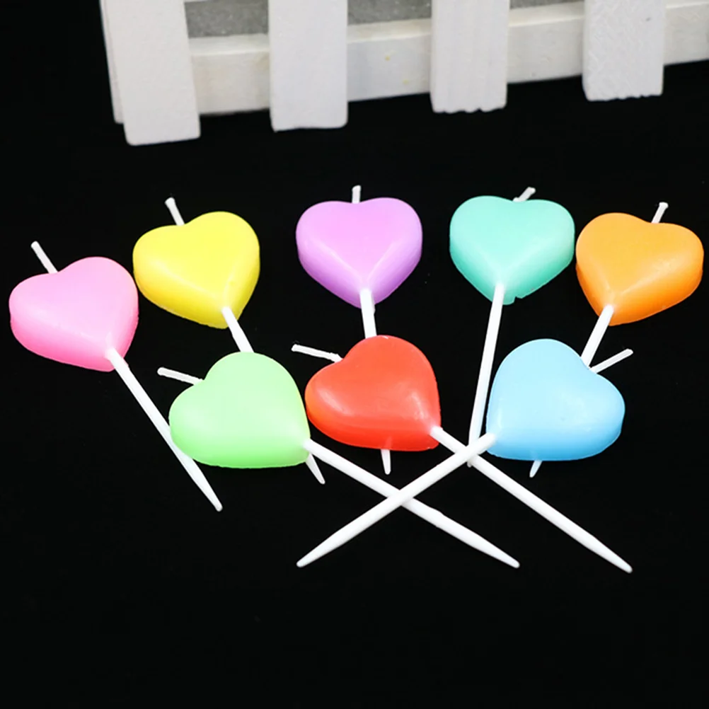 

10pcs Candles Colorful Romantic Heart-shape Creative Supplies for Decoration Party