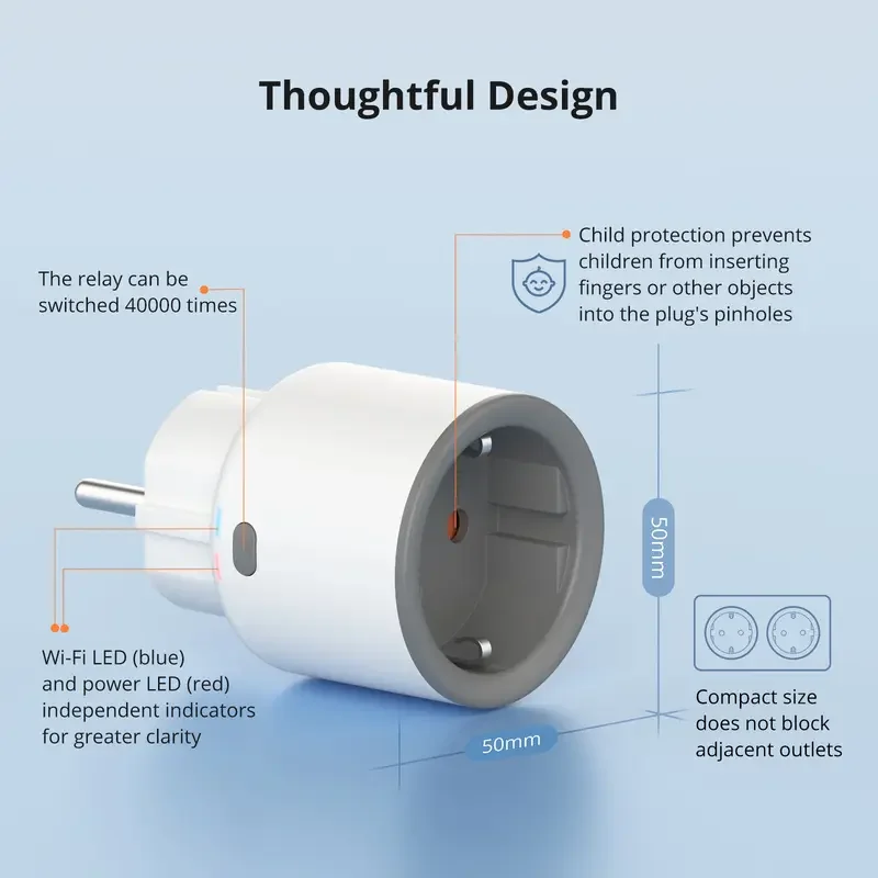 SONOFF S60 EU 16A IP-штекер Wi-Fi Smart Socket 1-5 шт. Защита от перегрузки Scene Пульт дистанционного