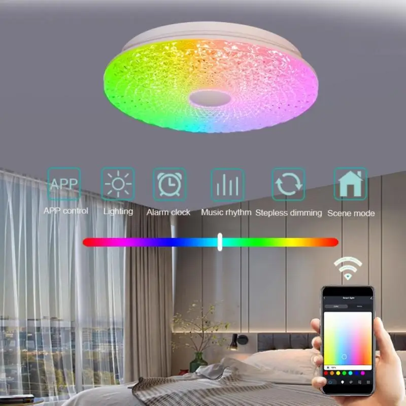 

Wifi Led Ceiling Lamp 100-265v 100-265v Rgbcw Room Ambient Light Remote Control Room Decoration Smart Lamp Smart Home Tuya App