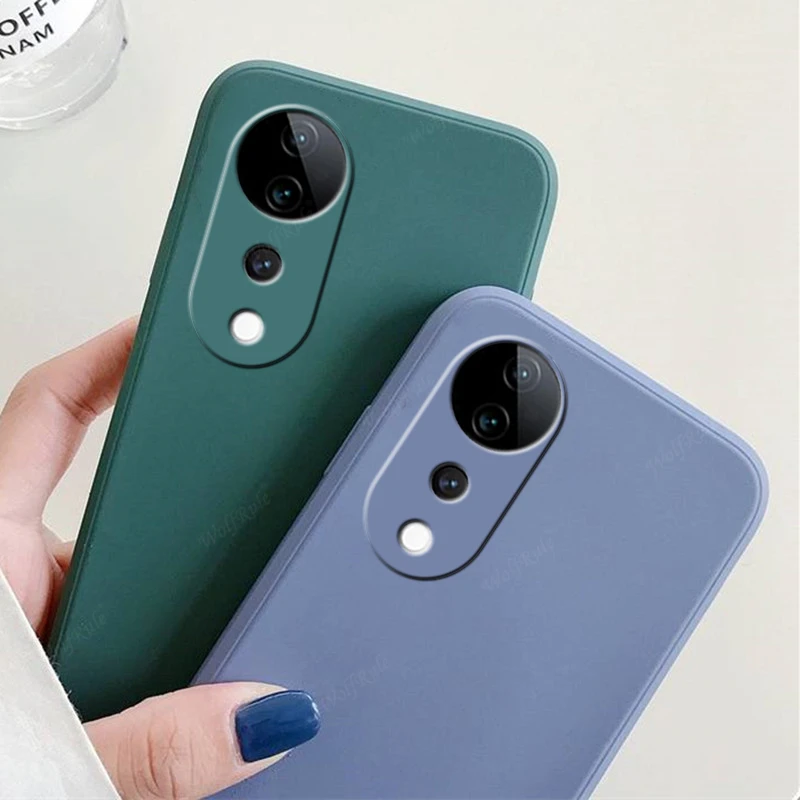 Чехол для Vivo S19 Pro Capa жидкий Силиконовый противоударный Бампер ТПУ мягкий чехол S 19