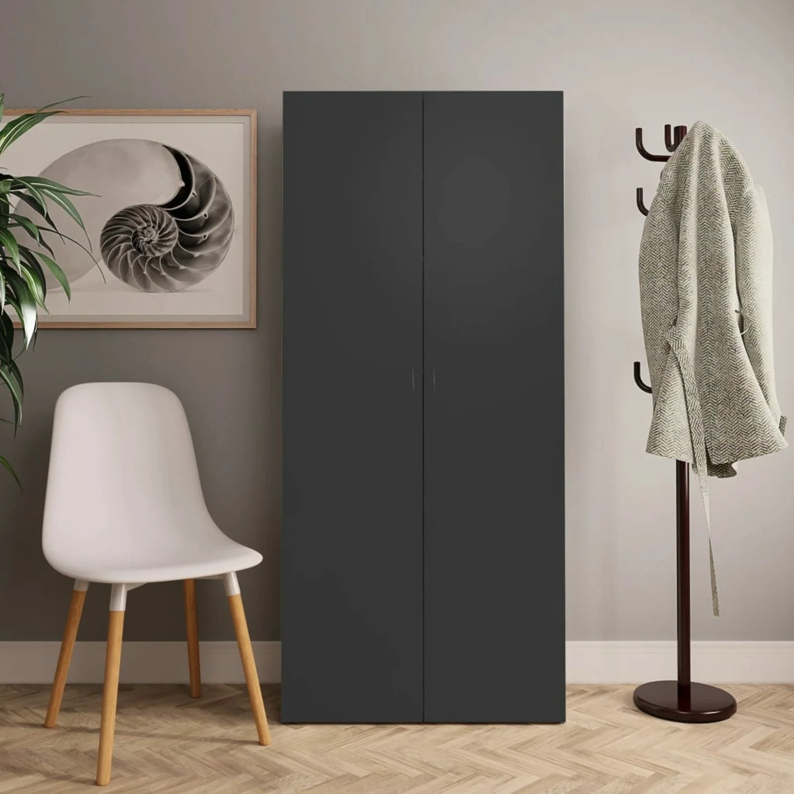 

Shoe Cabinet Gray 31.5"x14"x70.9" Chipboard