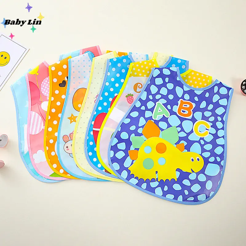 

Cute Baby Bib EVA Imitation Silicone Waterproof Rice Pocket Food Eat Dinner Clothing Feeding After Meals Baby Accessories 2023