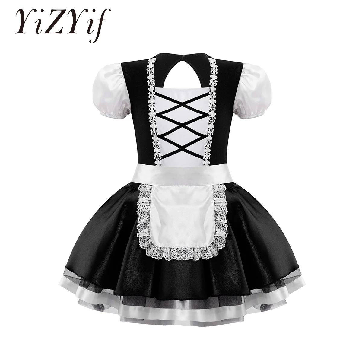 

Kids Black Cute Lolita Maid Costumes Girls Lovely Maid Cosplay Dress Japanese Anime Stage Performance Show Outfit Clothes