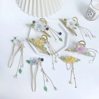 2022 new flower tassel grab clip girly accessories hairpin antique hairpin alloy large shark clip hair accessories headdress