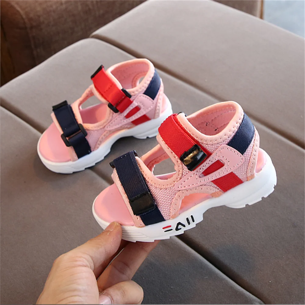

2023 summer new children's sandals baby toddler girls beach shoes soft bottom non-slip boys sports sandals leisure 21-30
