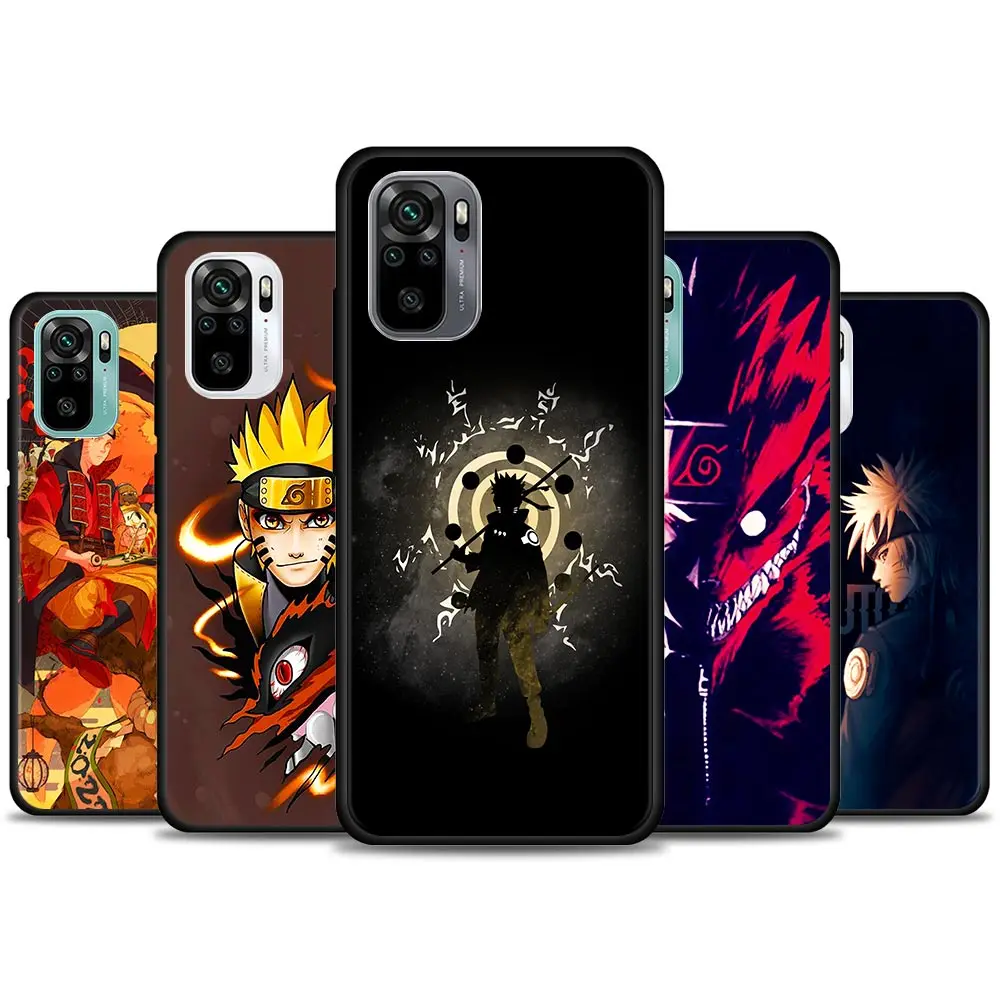 

Japanese COOL Anime Uzumaki Naruto Phone Case for Redmi 10 9 9A 9C 9i K20 K30 K40 Plus Note 10 11 Pro Soft Case Silicone