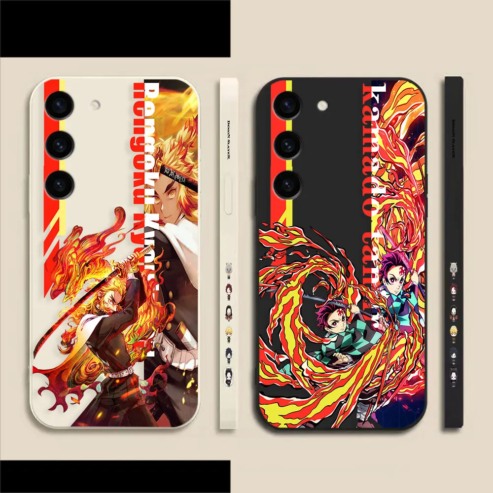 

Anime Demon Slayer Phone Case For Samsung S23 S22 S21 S20 FE S11 S11E S10 S10E S9 S30 Ultra Plus 4G 5G Colour Liquid Case Shell