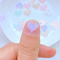 100pcs new resin frosting 10mm cute mini shiny heart to diy manicure jewelry making hairwear accessories