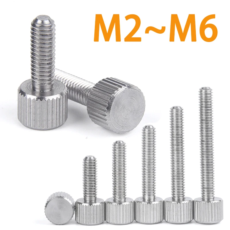 

2/5Pcs M2 M2.5 M3 M4 M5 M6 304 Stainless Steel Thumb Screws Plain Type Metric Knurled Head Manual Adjustment Screws