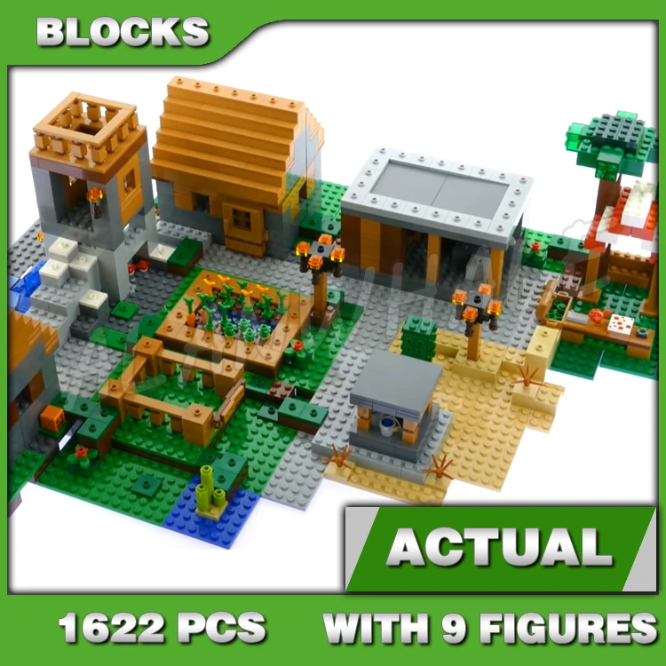 

1622pcs Game My World The Village Library Blacksmith Butcher Marketplace Zombie 10531 Building Blocks Toys Compatible With Model