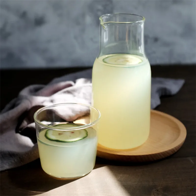 Прозрачная цветная стеклянная чайная чашка набор простая термостойкая для питья