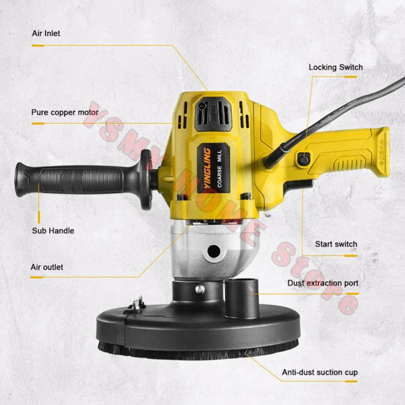 2600 Вт Полировально-шлифовальный станок для сглаживания стен 220 В шлифовальный