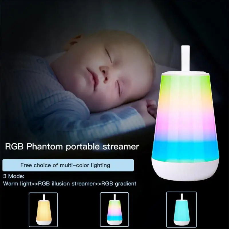 

Rgb Colorful Portable Night Light Portable Rechargeable Intelligence 360 Degrees Touch Control Induction Dimmer Long Endurance