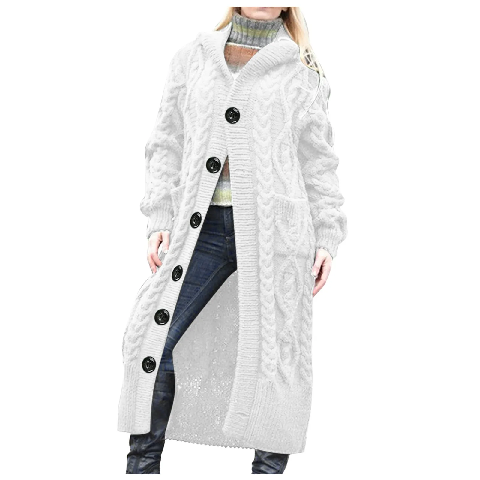 

Trendyland Women Cardigan Solid Color Long Sleeve Pocket Outerwear Loose Sweater Cardigan Jacket Fast Delivery Dropshipping
