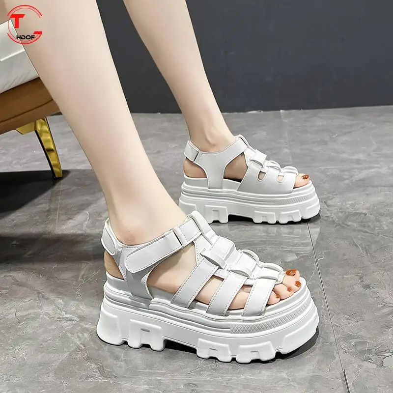 

TGHDOF Thick-soled Sandals Women's Sandals Wedge Shoes Heightened Women's Buckle Thick-soled Beach Sandals Women's Sandals