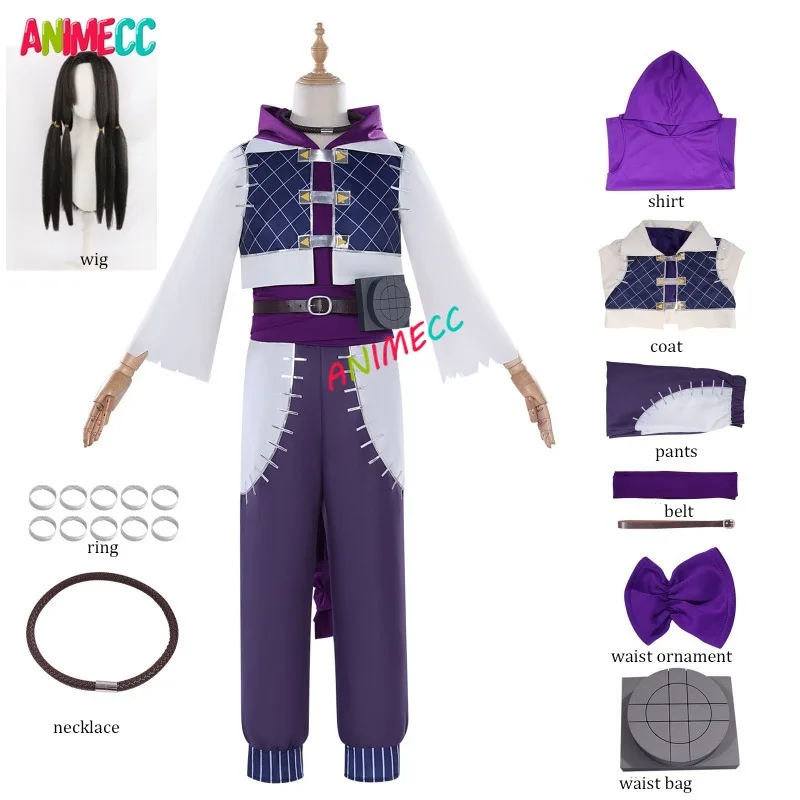 Фото ANIMECC В наличии XS-3XL Костюм для косплея Джаббер Уонгер из аниме Gachiakuta, парик, наряды для вечеринки на Хэллоуин для женщин №1