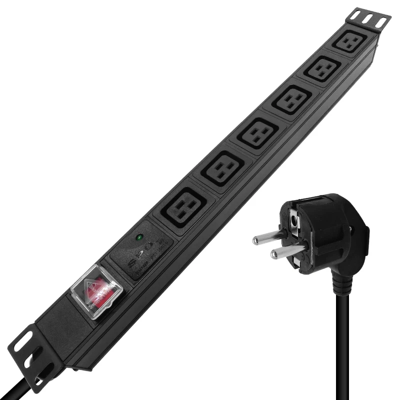 

PDU Industrial Level Power Strip 6 AC 16A Surge Protector Extension Socket Plug 2M Cable Power Strip Lightning protection