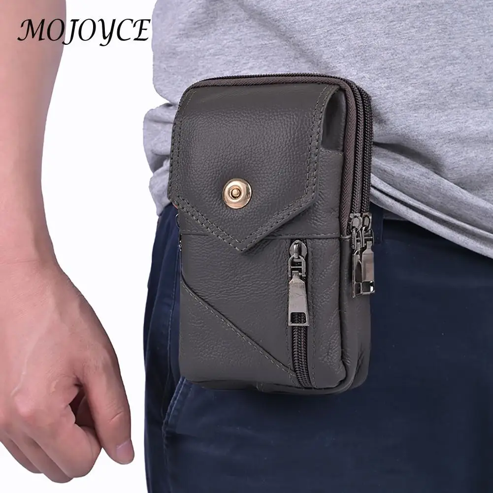 

Vintage Men Cowhide Leather Shoulder Crossbody Bag Waist Fanny Pack Male Belt Bum Bag Travel Outdoor Cycling Running Phone Pouch