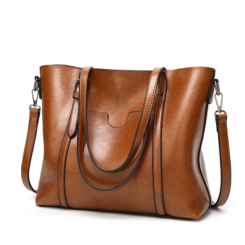 

Handbags For Women Crossbody Tote Bag Women's One Shoulder Oil Wax Leather Luxury Designer High Quality Underarm Large Capacity