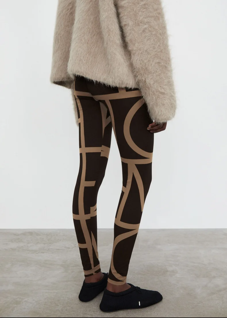 

Women Graffiti Stripes Leggings Pants Elastic Waist Casual Slim Ladies Fashion All-Match Pencil Trousers 2022 Spring New