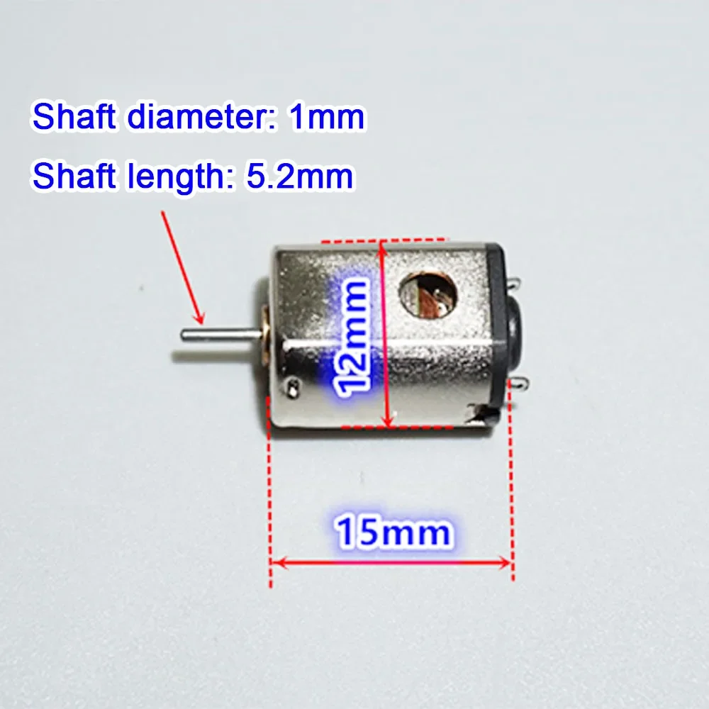 DC 1.5V-3.7V NdFeB Strong Magnetic N20-19055 Mini High-speed 31500rpm with Cooling Holes DIY Micro Hobby Toy Car Model