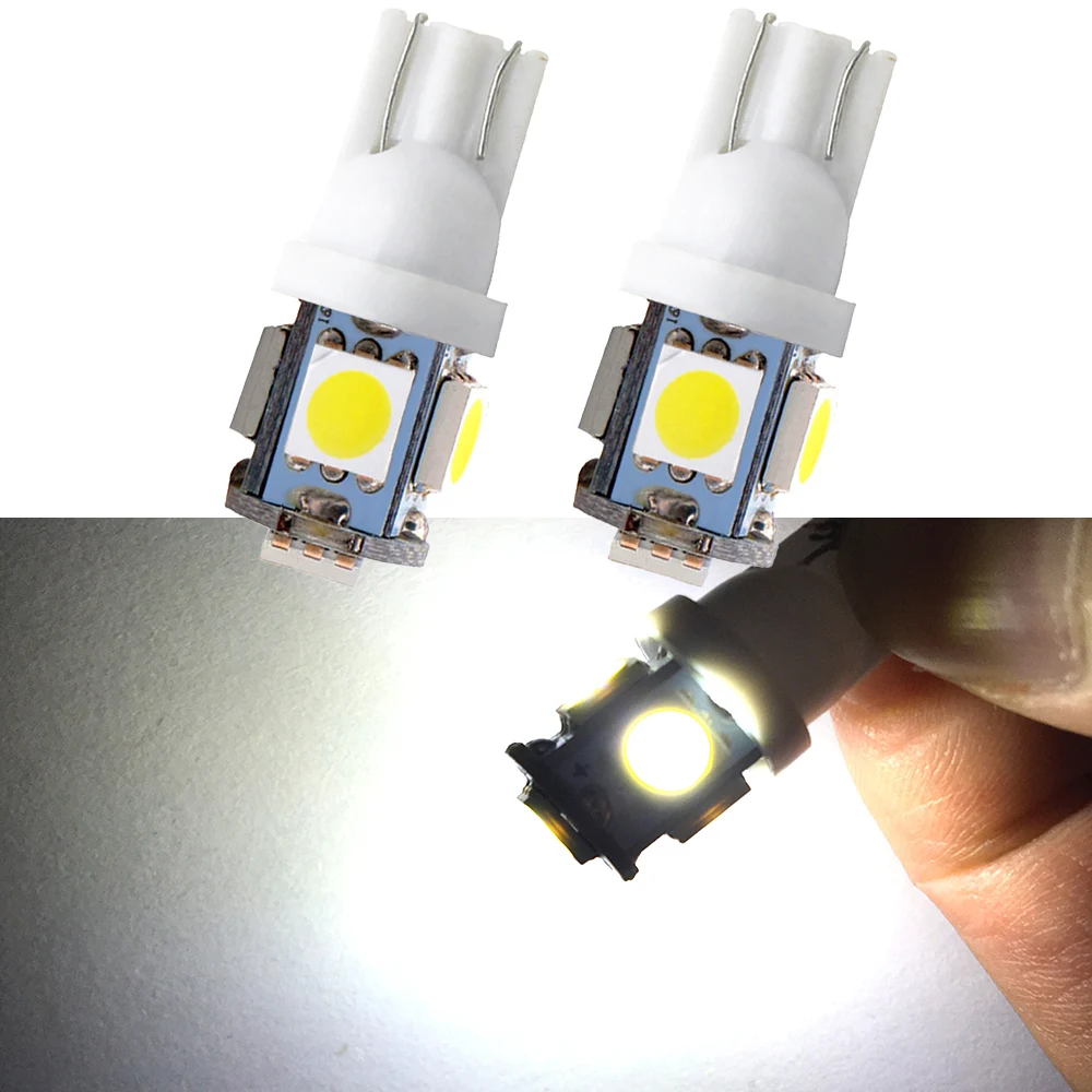 

Автомобисветодиодный светодиодные лампы T10 W5W 5050 5SMD, 2 шт., разноцветные лампы с клиновидным цоколем, 12 В постоянного тока, лампы для номерног...