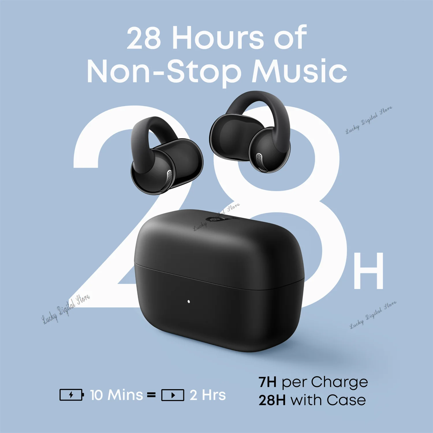 Фото Soundcore C50i от Anker, наушники с открытыми наушниками, наушники-клипсы, сверхкомфортный дизайн, гибкий зажим, драйверы 12 мм для мощных басов, №5