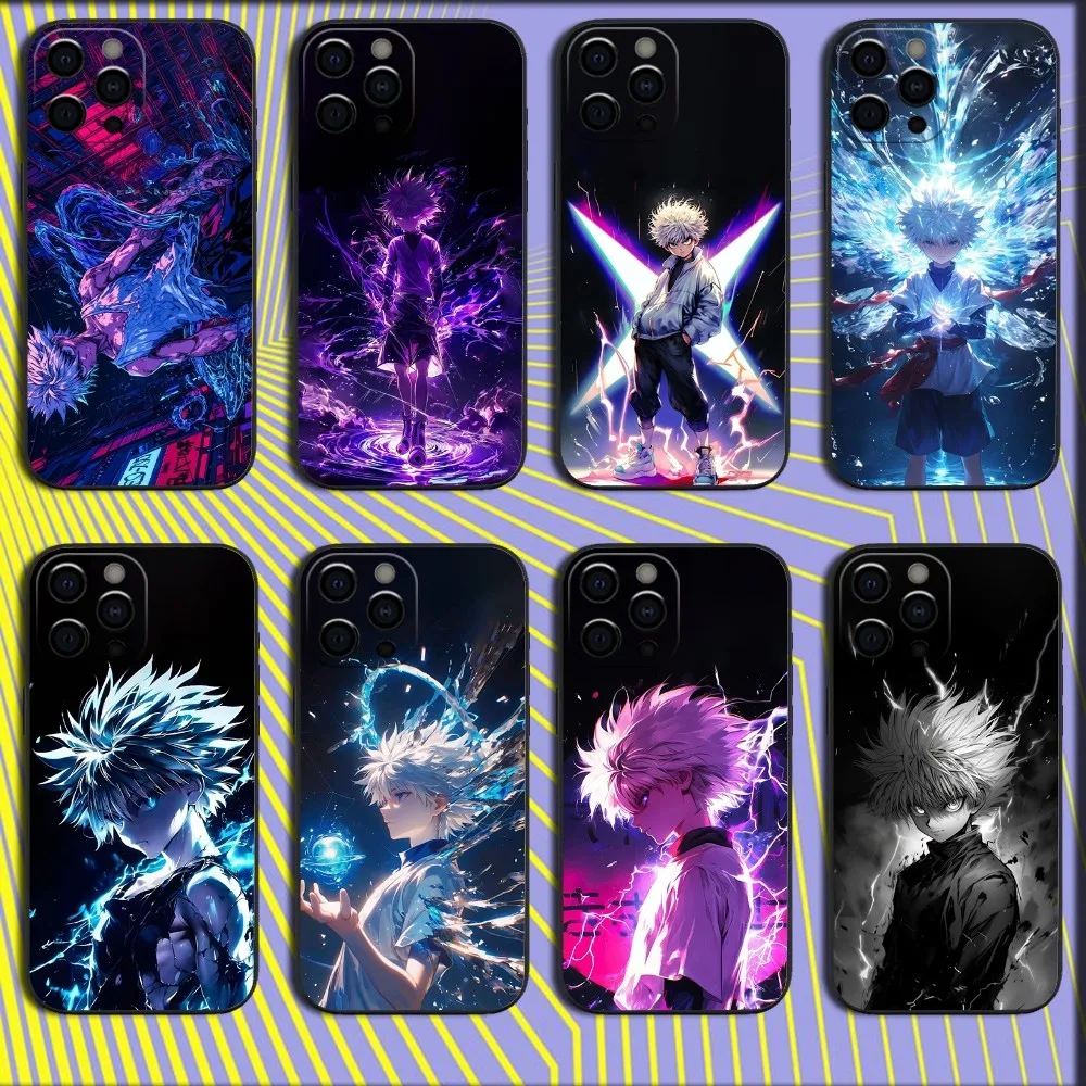 Anime H-Hunter K-Killua Phone Case For iPhone 16 15 14 13 12 11 Pro X XS Max XR Plus Mini Soft Black Cover