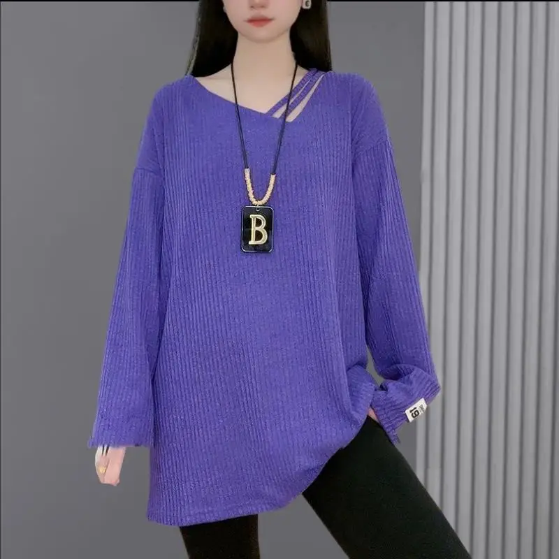 Модная дизайнерская трикотажная нижняя рубашка с длинным рукавом средней длины