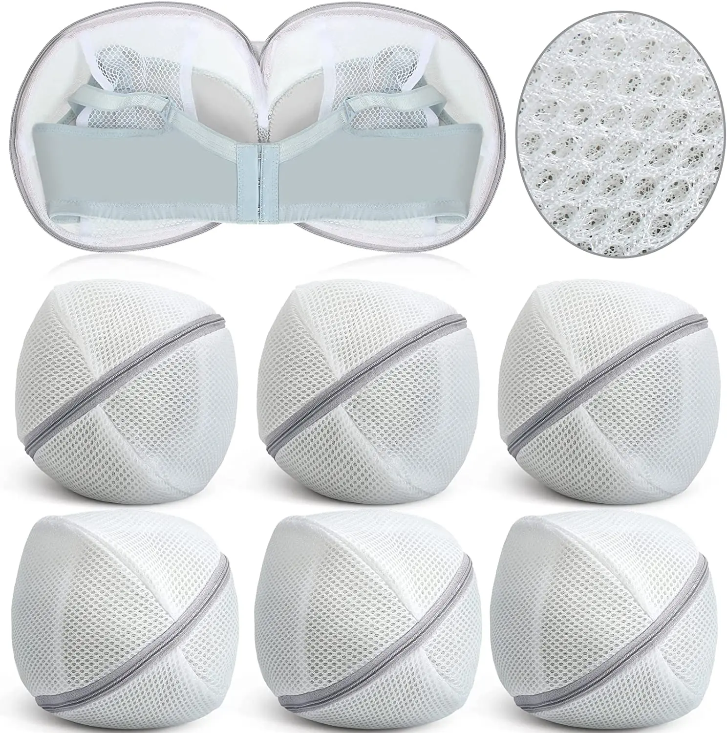 

6 Pieces Bra Washing Bag Mesh Bag Laundry Lingerie Bag Underwear With Zipper for Women Laundry Storage