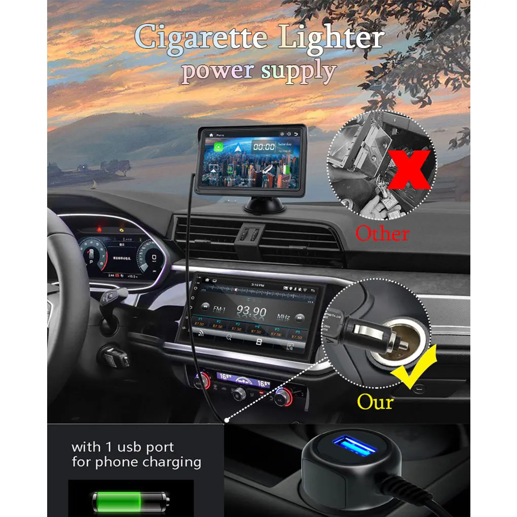 Фото 7-дюймовый сенсорный экран автомобильный радиоприемник с поддержкой Carplay и Android авто с задней камерой AHDCar Play Android автомобильный звук №5