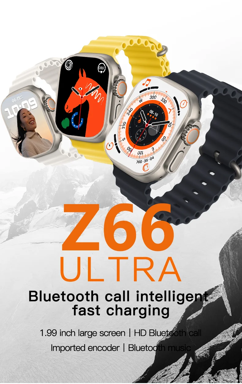

Smart Watch Ultra Heart Rate Blood Pressure Oxygen 1.99 Inch 10 Days Working Bluetooth Call Music Man Woman Fitness Waterproof
