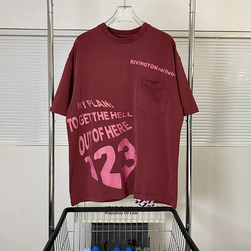 

Хорошее качество 2022ss красный RRR123 модная футболка для мужчин 1:1 RRR 123 винтажные женские рубашки Летние Стильные хлопковые футболки мужская одежда