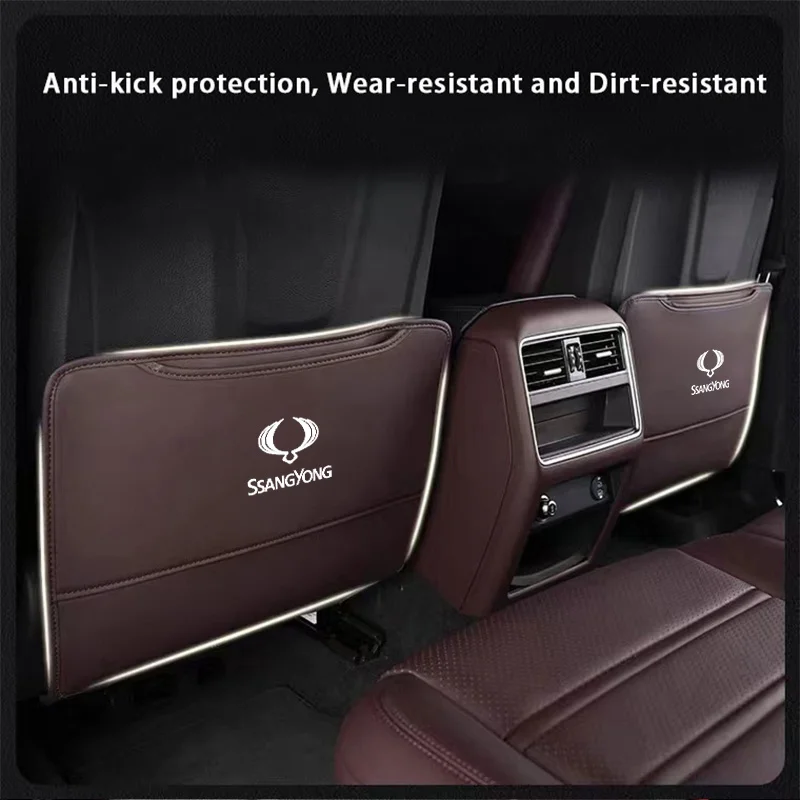 

1pcs Car Seat Back Anti Kick Pad Scratch Mat For SsangYong Actyon Korando Rexton Kyron Rodius Tivoli Musso Chairman Turismo Noma