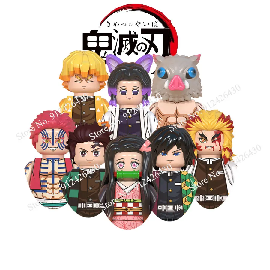 

WM6116 WM2176 PG2327 Demon Slayer Mini Dolls Action Figure Assemble Toy Tanjirou Nezuko Inosuke Giyuu Kyoujurou Building Blocks