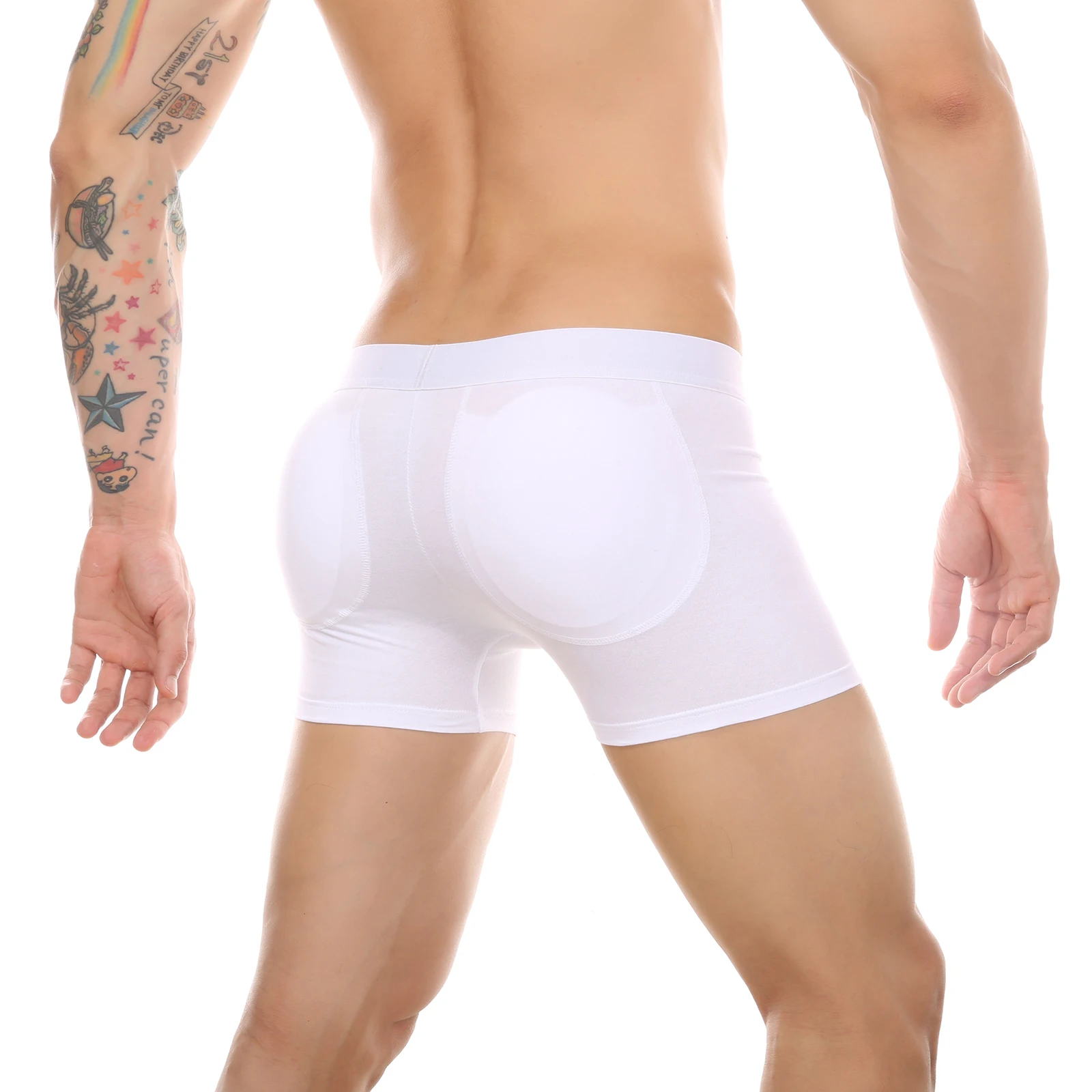 CLEVER-MENMODE Men Sexy Butt Lifter Enlarge Push Up Underpants Removable Pad Boxer Underwear Butt-Enhancing Trunk Shorts Panties
