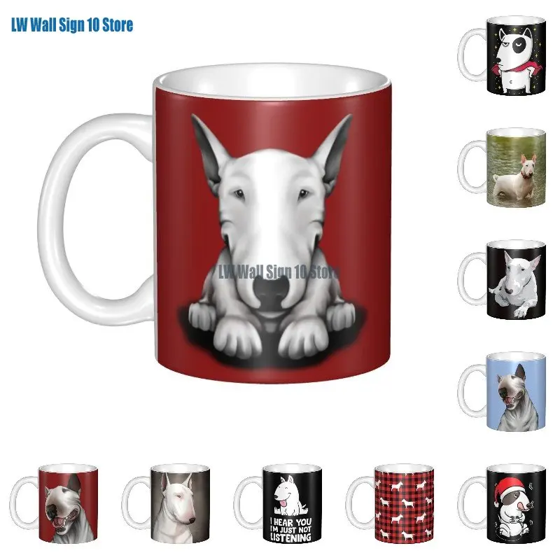 

Custom English Bull Terrier Coffee Mug DIY Animal Pet Puppy Ceramic Milk Tea Cups Outdoor Work Camping Cups And Mugs