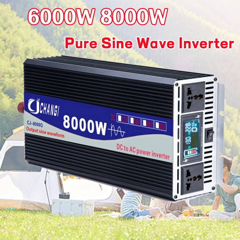 

Pure Sine Wave Inverter 12V 220V 24V 48V To AC 220V 6000W 8000W Portable Power Voltage Converter Solar Car Inverter Transformer