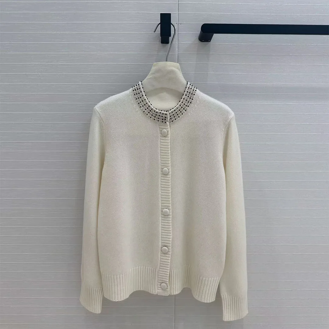 Новая осенняя мода ожерелье из бисера украшение вязаный женский свитер с круглым