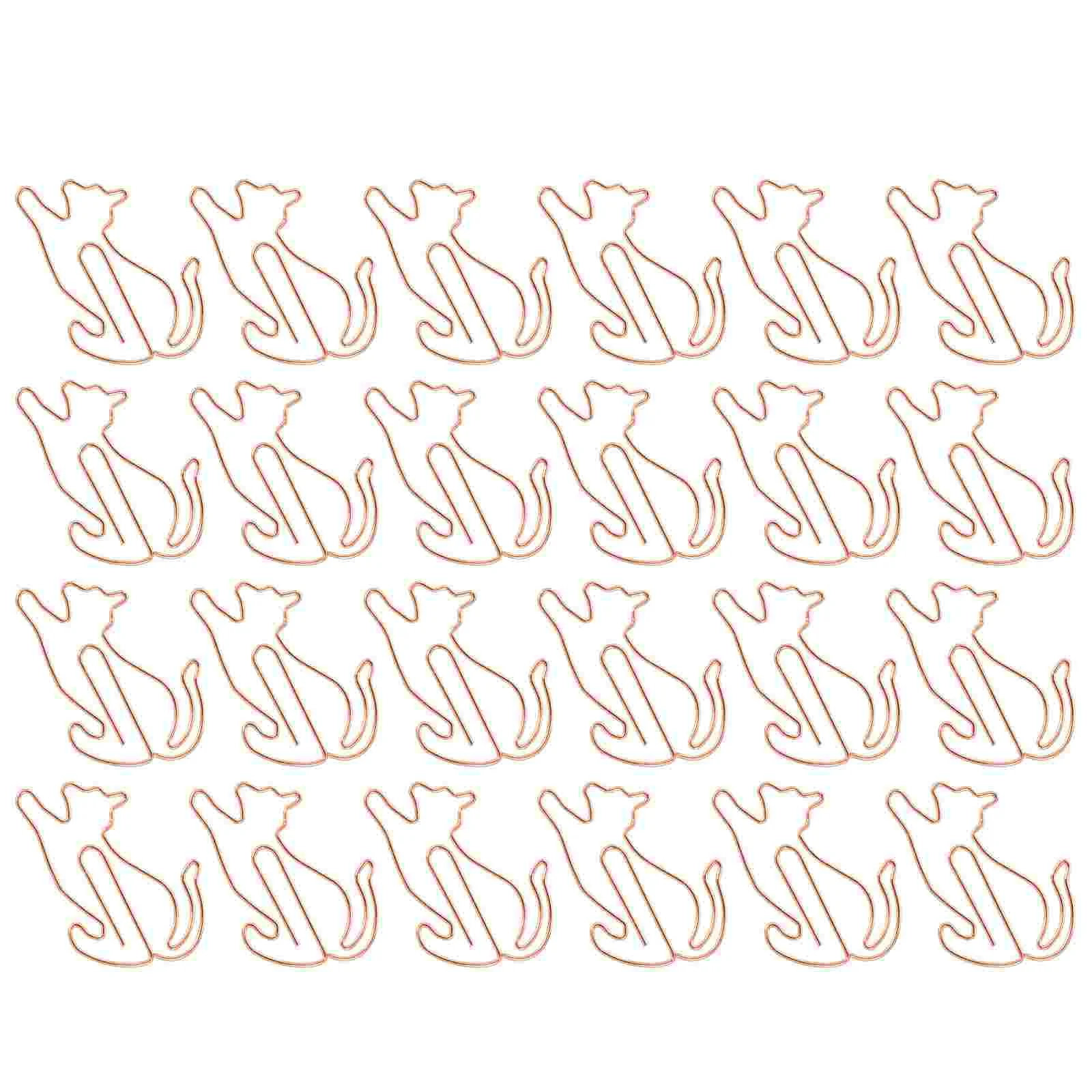 

25 Pcs Binder Cat Paper Clip Office Mini Clips Document Metal Animal Shaped Paperclip Bookmark