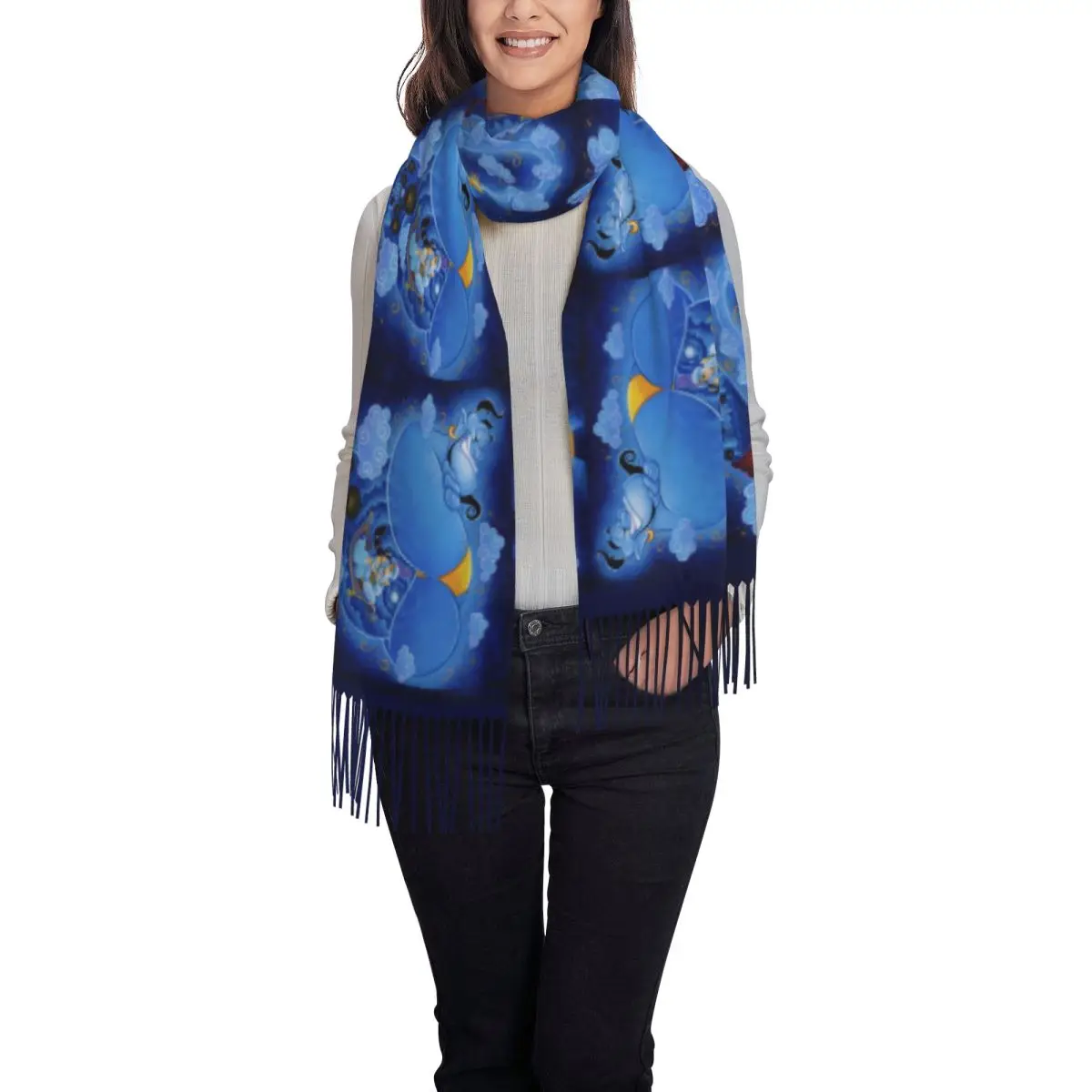 Шарф Aladdin на заказ женский длинный зимний осенний теплый шарф с кисточками шарфы