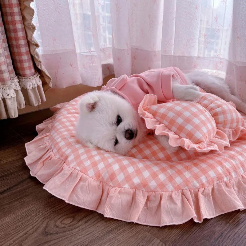 

Dog Kennel Cat Kennel Removable And Washable Pet Kennels Small Dog Cushion Bed Dogs House Cute Princess Beds Four Seasons