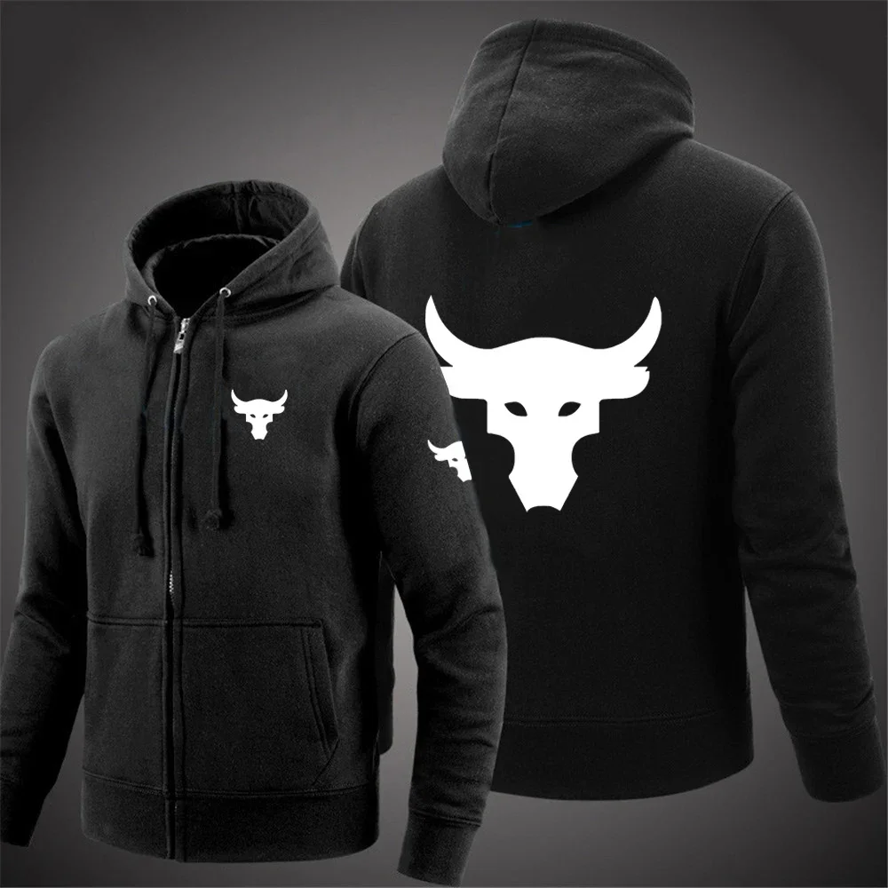 Мужская толстовка с капюшоном и принтом в виде татуировок на молнии