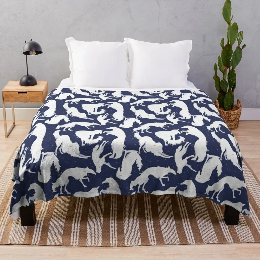 Плед Borzoi на диван теплый для зимних рождественских подарков Фланелевые одеяла