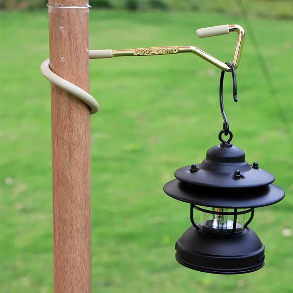 

Camping Lamp Hanger Pole Hook Hanger Iron Light Bracket Lantern Stand Non-Slip Fishing Awning Pole Rod Lantern Holder