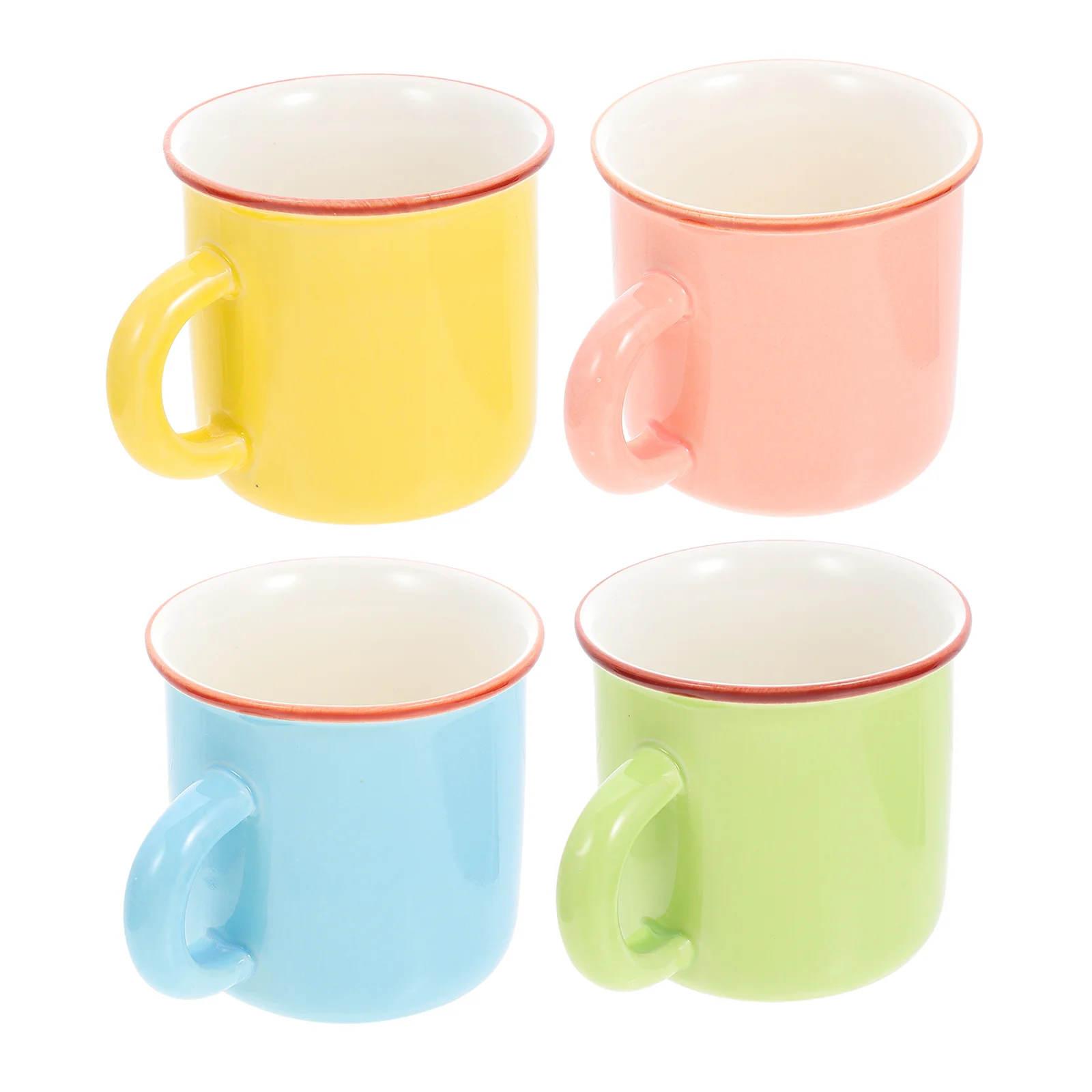 

4Pcs Ceramic Coffee Mugs Adorable Water Mugs Miniature Coffee Cups with Handle Drinking Cups