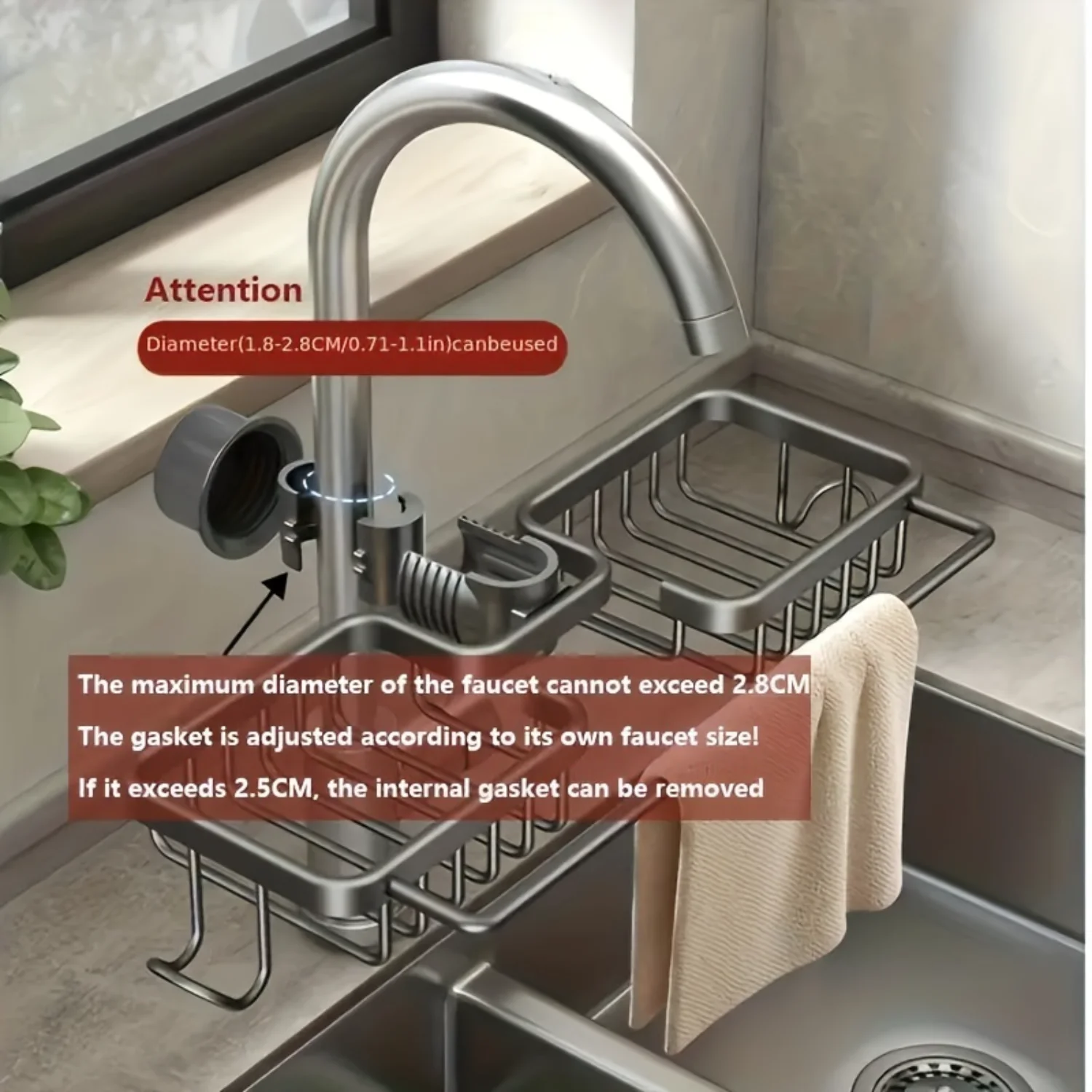 Алюминиевая полка для раковины губки и мыла подвесные корзины аксессуары