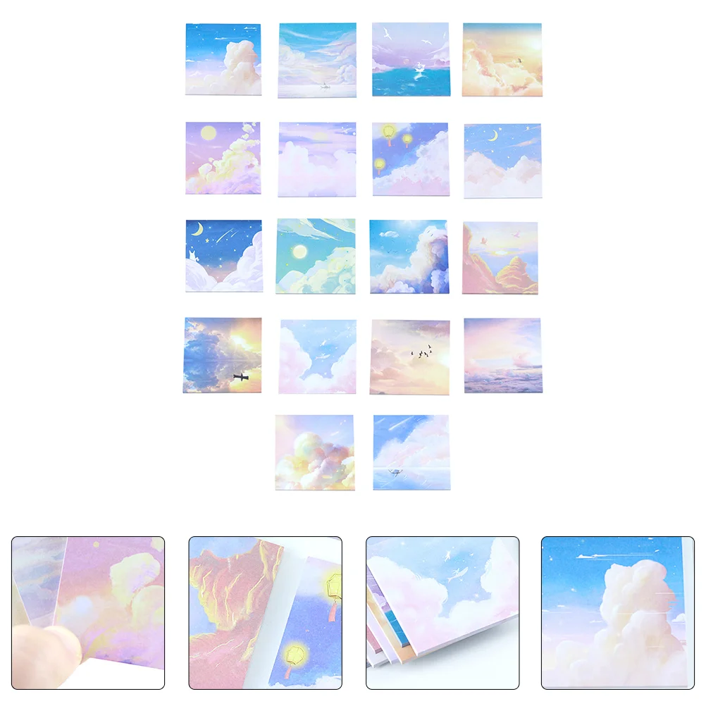 

18pcs Portable Sticky Pads Student Memo Notes Adhesive Notes Decorative Paper Notes